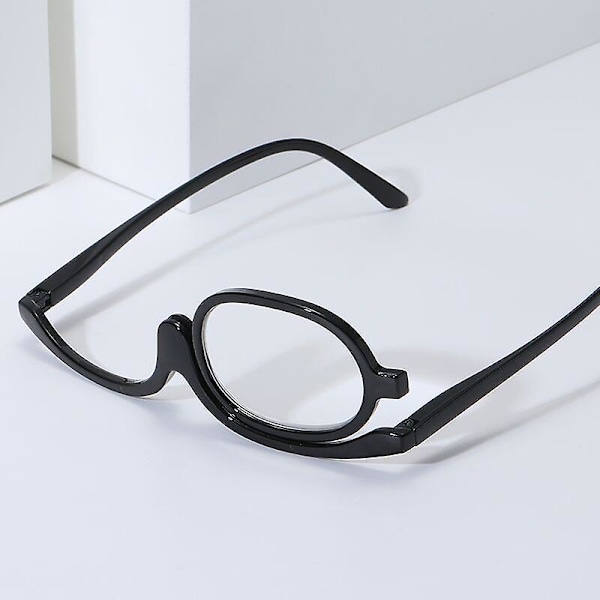 Flip Over Makeup Reading Magnifying Glasses Folding Eye +1.0 To +4.0 Eyeglasses Black