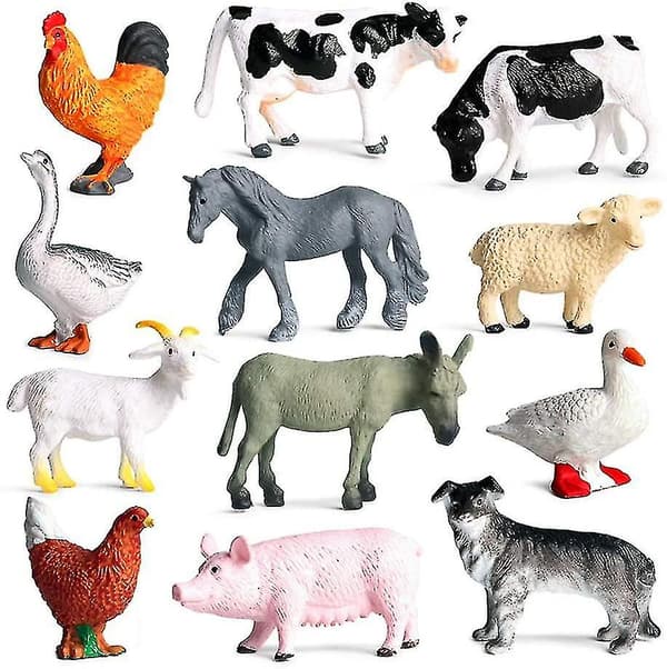Learning Minds Sæt med 12 Jumbo-bondegårdsdyr
