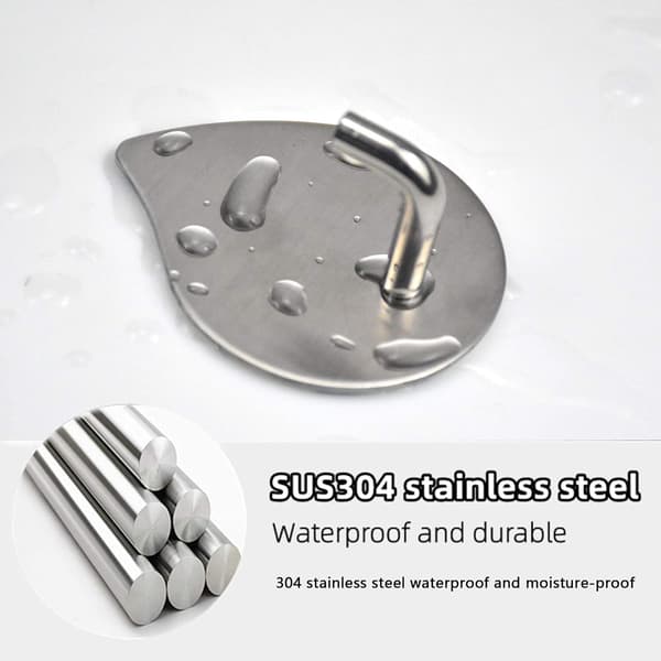 4 stk. Selvklæbende Vægkroge Rustfrie