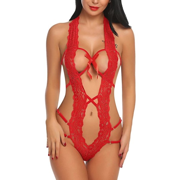 1 stk (Rød) Kvinne En-delt Lingeri Dyp V Teddy Sexy Bodysuit