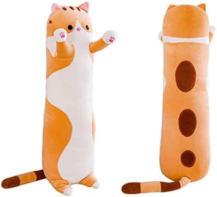Härlig Plysch Kattdocka Kudde Sovleksak (Brun, 70cm/27.5in)