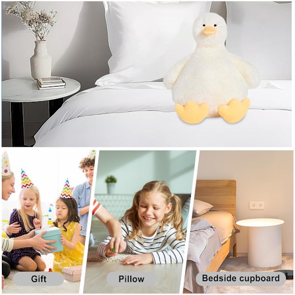 Plushdjur Anka, Gosig Plyschleksak, Mjuk Sovkamrat, Leksaksanka, Söt Kudde för Soffa, Säng