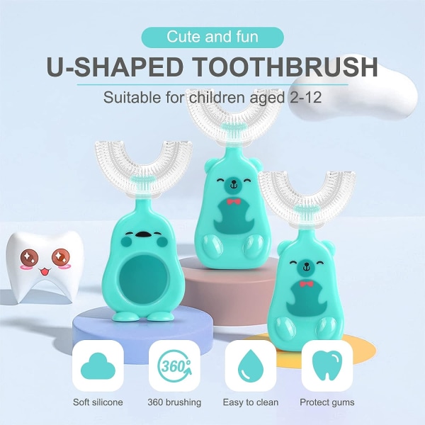 U-Shaped Children's Toothbrush（7-12 Years Old）, Manual Baby Tooth