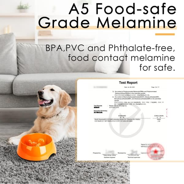 Orange Anti-Gluttony Skål til Hund og Kat, Skridsikker Foder Skål