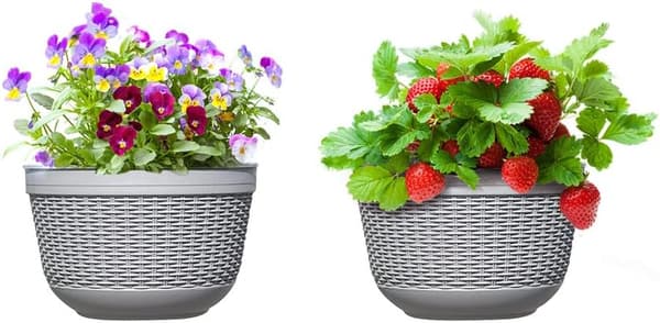 1-pack Set med 2 st Hängande Planteringskorgar för Utomhus