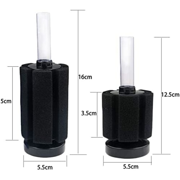2 stycken akvarium Betta-filter, svampbiokemiskt filter