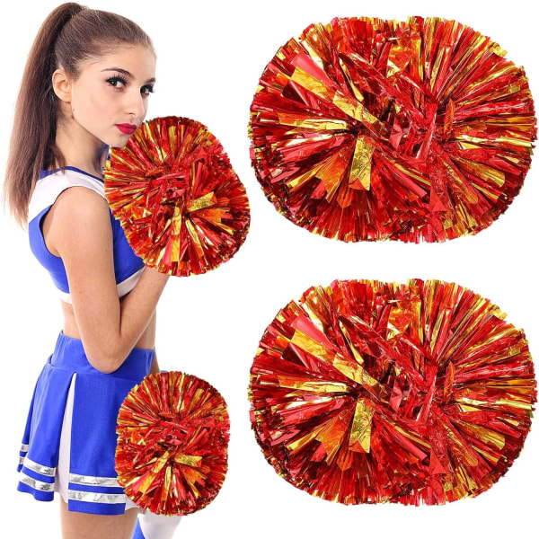 2 stk. Pige Metallic Pompoms, Cheerleading Pige Blomst