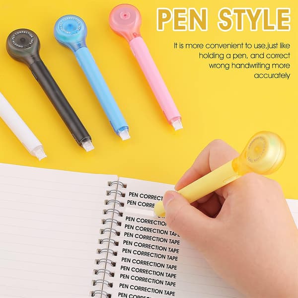 5 stk. Retractable Rettelse Tape Pen, Skole