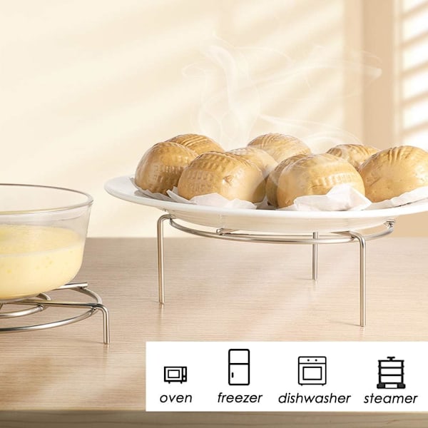 Sæt af 3, Rustfrit Stål Trivet Stativ, 3 Størrelser Hårdt Pressionskoger Dampstativ - 1,2 Tommer, 2 Tommer, 2,6 Tommer