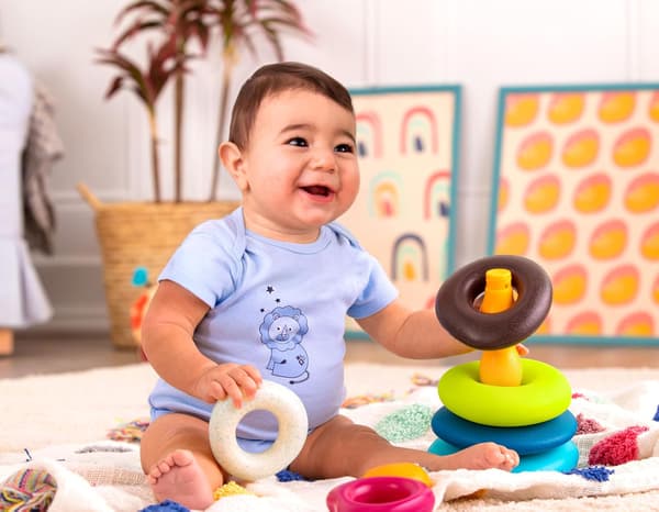 Stablebare ringe – Teksturerede ringstable til babyer – Babyspil 100%