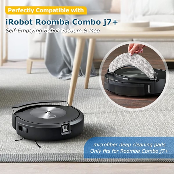 4-pack Ersättningsmoppdynor för i-Robot Roomba Combo j7+/ j9+ Tillbehör