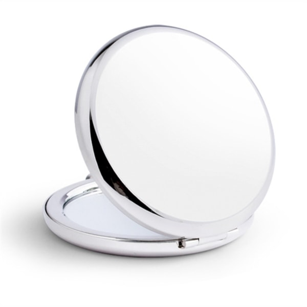 (Metall) sammenleggbart speil - rundt dobbeltspeil - vanlig +
