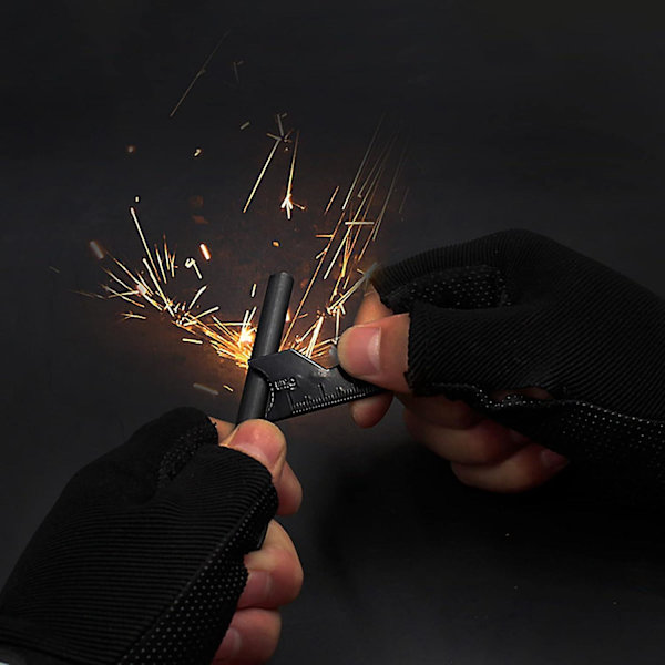 Fire Stone Flint Magnesium Fire Starter Lighter Kit med træhåndtag Fremstillet traditionel Flint Overlevelsescamping Vandring 2 stk