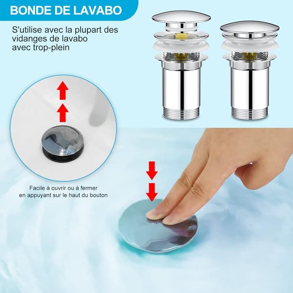 Handfat Avlopp Pop-up Avloppssystem Avfall med Universal
