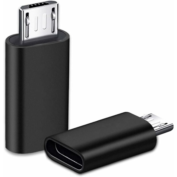 2 stk. USB C-adapter, Micro USB til USB C, USB C-adapter til Micro USB-stik