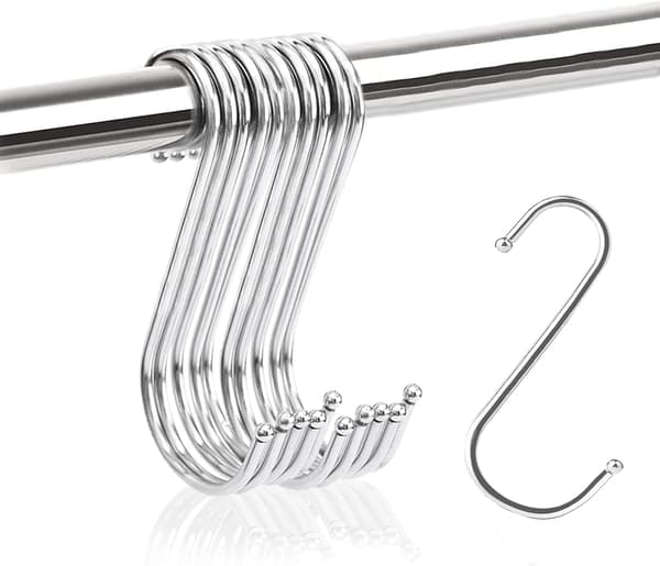 S-krokar [10-pack], 11,5 cm S-formade Metallkrokar, Multifunktionella