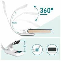 1 stk Leselampe, 9 LED Leselys Rechargeable Klipslampe,