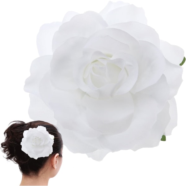 Hvid hårklips, 1 rose hårklips, rose broche, blomsterhår