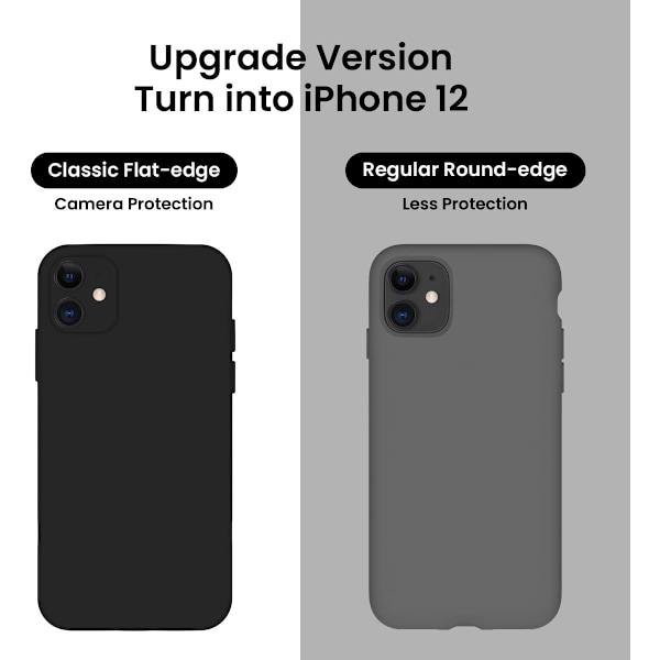 Designat för iPhone 11 Skal, Silikon [Kvadratiska Kanter] & [Kameraskydd] Uppgraderat Telefonskal med Mjuk Anti-Rep Microfiber Foder