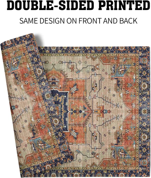 Aztec Terracotta Boho Dækkeservietter Sæt af 4 Vintage Persisk Rust Ret
