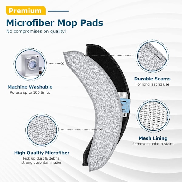 4 Pakk Reserve Mop-Puder til i-Robot Roomba Combo j7+/ j9+ Tilbehør
