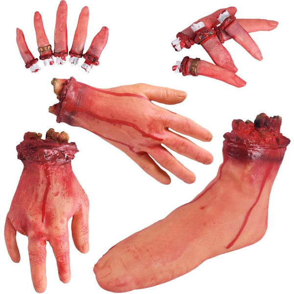 Halloween Veren Näyttävät Väärennetyt Katkaistut Kädet Haukutusta Varten