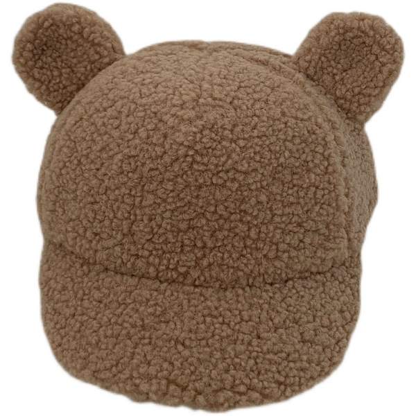 Khakifärgad vintermössa för barn, flickor och pojkar, med teddybjörn, varm