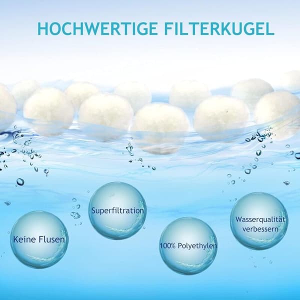 1000g Pool Filter Ball - Filterbollar motsvarande 36 kg sandfilter