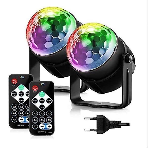 Boule Disco 2 Pack, Lumire Soire Lampe De Scne Clairage De Discothque Projecteur Effet Spot Stade Tlcommande Pour Fte, Soire, Bar, Anniversaire, Club,