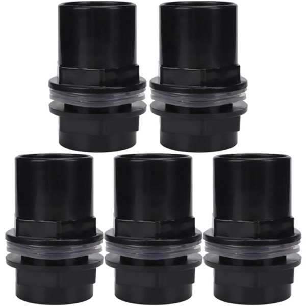 5 Pieces Black 40mm Fish Tank Fittings VC Aquarium Hose Assembly