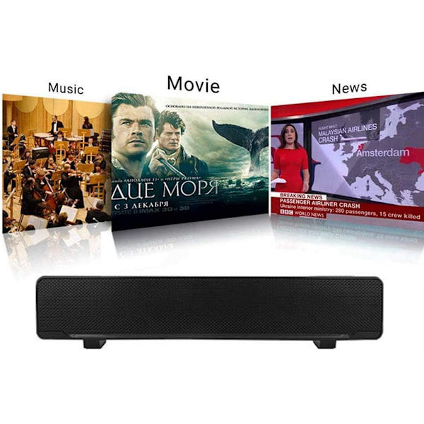 USB-högtalare, Mini Lättviktig Trådbunden Stereo PC-högtalare LED