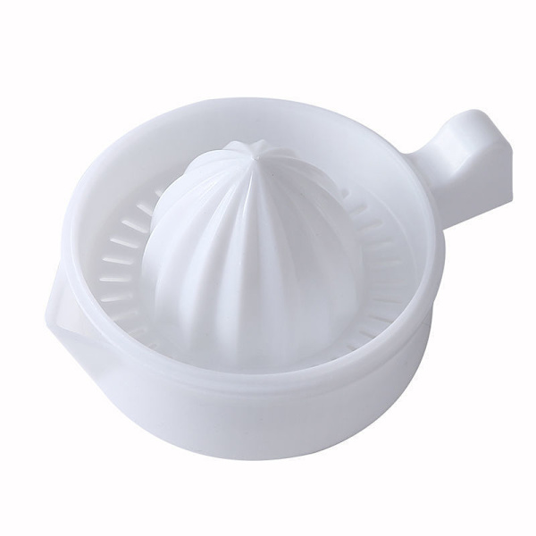 1 hvit manuell juicer med 230 ml beholder, appelsin sitron manuell