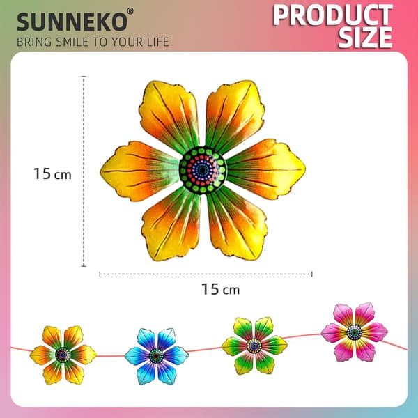 4 stycken blommiga väggkonstdekorationer prydnadsföremål inomhus utomhus