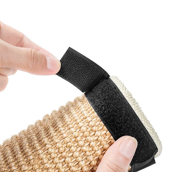 Enkelt stykke naturbeige sisal ridsematte, til at beskytte benene