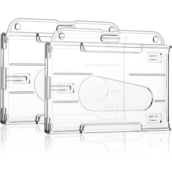 Horisontellt Badgehållare, 2 st Transparenta Badgehållare, 2 Kort Pl