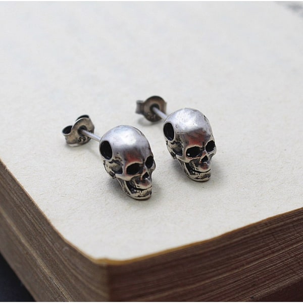 A pair of 925 sterling silver punk earrings for Halloween