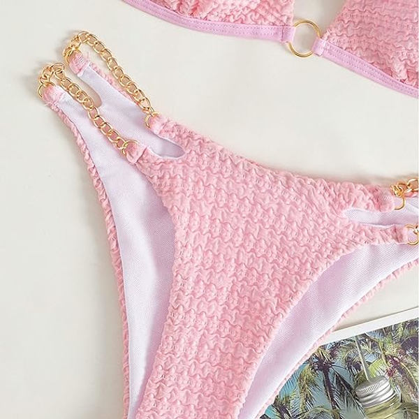 1 stk (Rosa, M) Kvinners Split med Stål BH Uten Brystputer Sexy