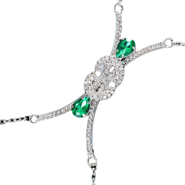 1 stk (Sølv) Smaragd Bryst Rhinestone Kvinners Sexy Kroppskjeder