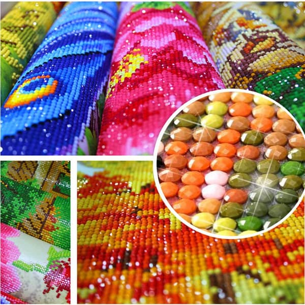 30*40cm DIY 5D Diamantbroderisett Hvit Hest Mønster Maling
