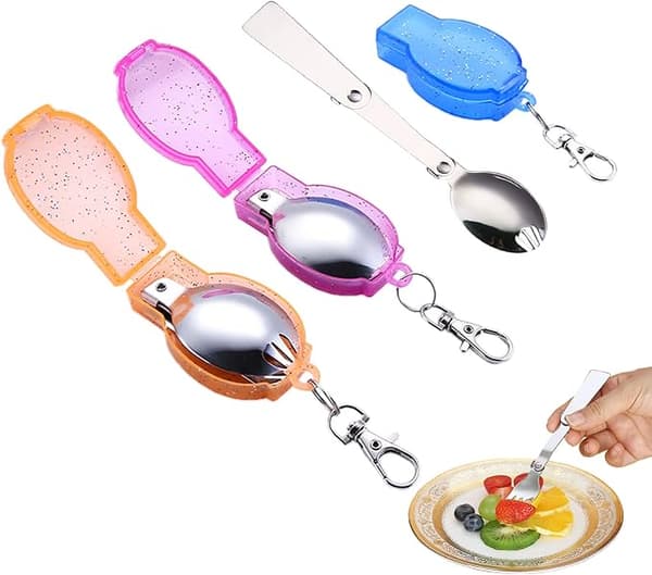 3 Fällbara Campingbestickset Perfekt för Utomhuspicknick