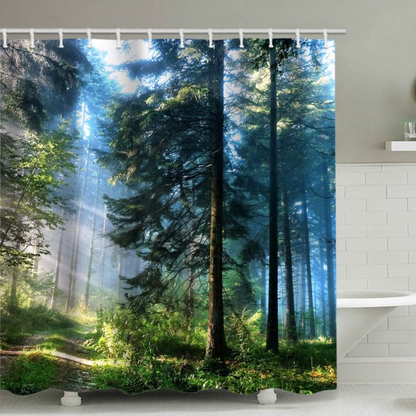 Forest Sunshine Muggsikker dusjforheng 180 x 180cm