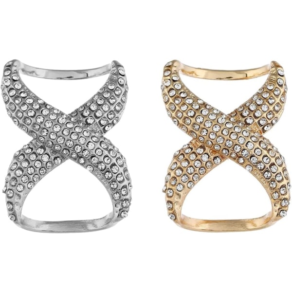 2-delad halsduksklämma mode strass halsduks spänne modern