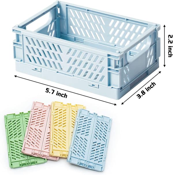 4 stk. (5,7x3,8x2,2 tommer) Mini Foldbare Skrivebords Kasser Opbevaringsboks,