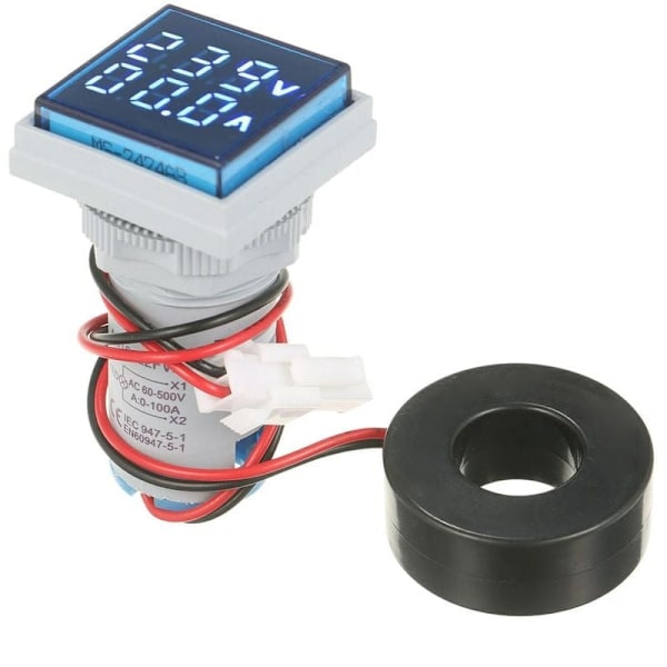 (Grön) Mini Digital Square Volt-Ammeter Spänningsmätare Amperemeter Voltmeter Vo