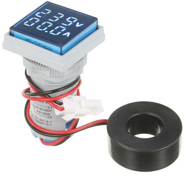 (Grøn) Mini Digital Square Volt-Ammeter Voltmeter Ammeter Vo