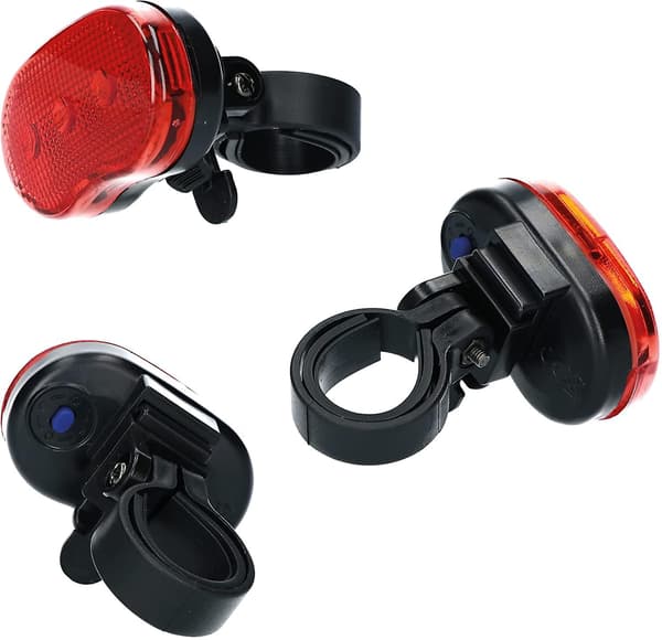 3 LED-baklys med batterier Sykkellys Frontlykt Baklys