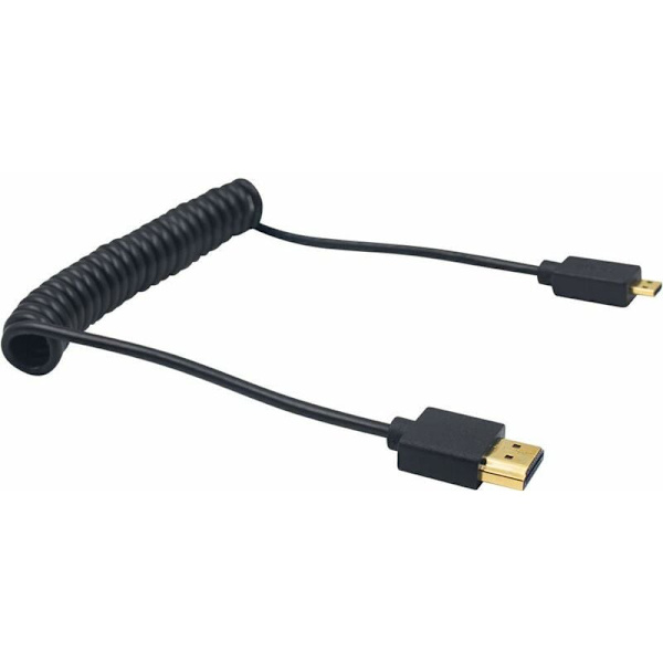 Micro HDMI til HDMI-kabel, HDMI til Micro HDMI spiral kabel, Micro