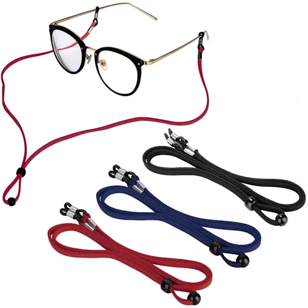 Brillerem med snor, 3 stk justerbare universelle briller
