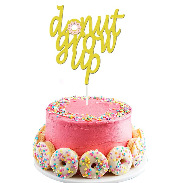 Dobbeltsidig Glitter Donut Voksenbursdagskake