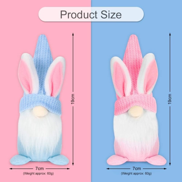 Påskedekorasjon, 2 Gnome Påske Plysjdukke, Deco Påske